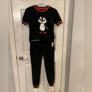 Black Pharaoh Size Small , Black two piece Penguin joggers set